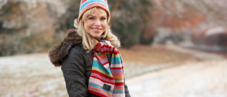 healthy woman during winter
