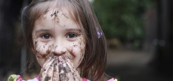 girl covered in dirt