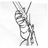 An illustration of inserting the syringe into your feeding tube.