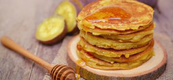 Get the recipe for sweet potato protein pancakes