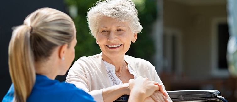 Caregiver with senior