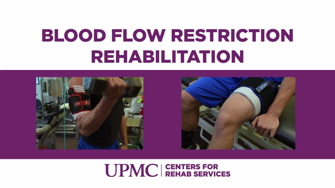 Blood flow restriction rehabilitation, or BFR, is a new and different way to rehabilitate muscle injuries, particularly those occurring in the arm or leg.