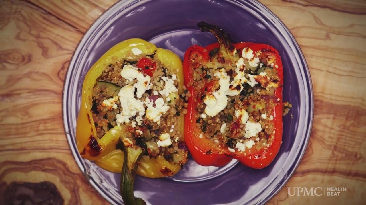 Our version of traditional stuffed peppers incorporates quinoa and vegetables. Watch this video to learn how to make this healthy dish.